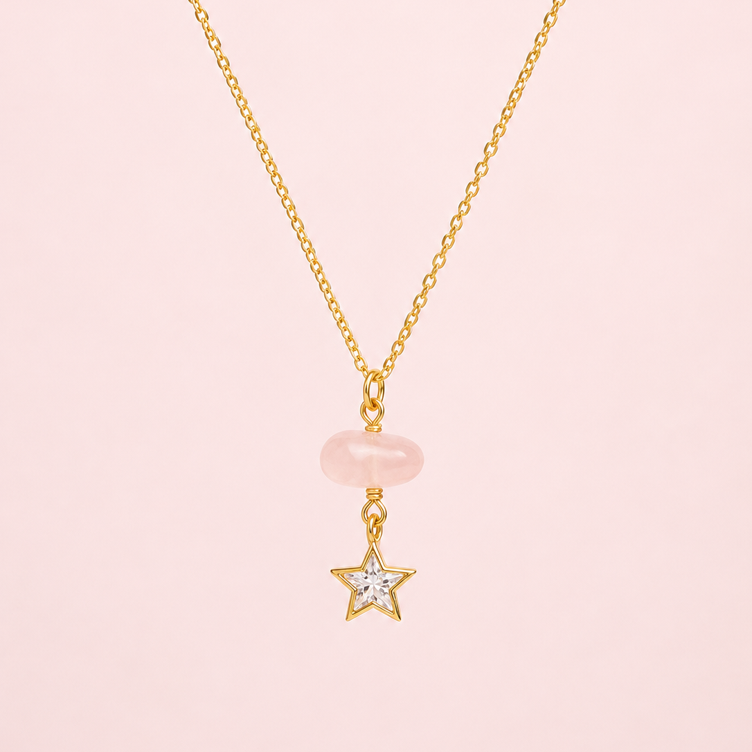 COLLAR LYS · CUARZO ROSA