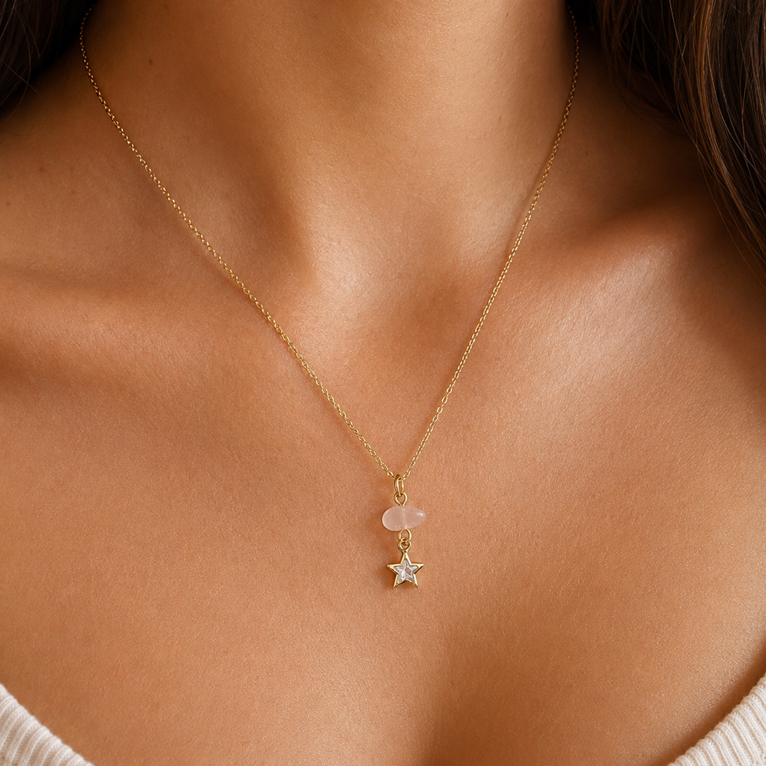 COLLAR LYS · CUARZO ROSA