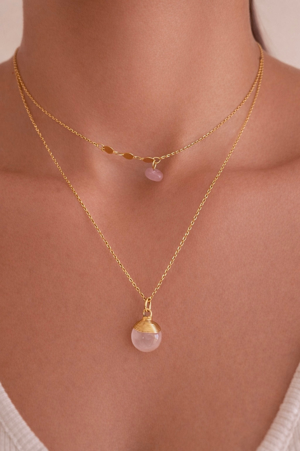 COLLAR CUARZO ROSA