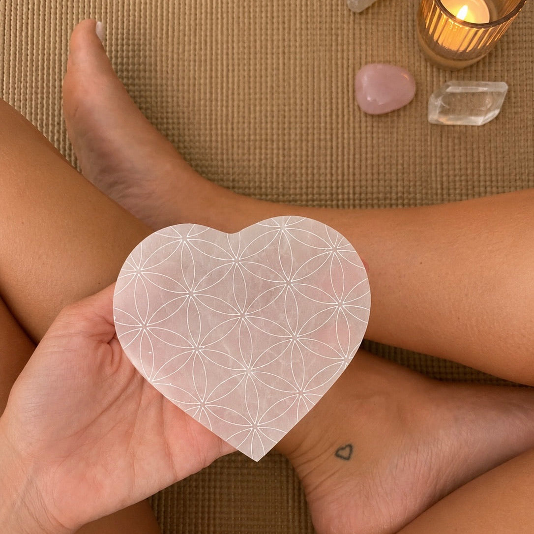 BASE DE SELENITA CORAZÓN