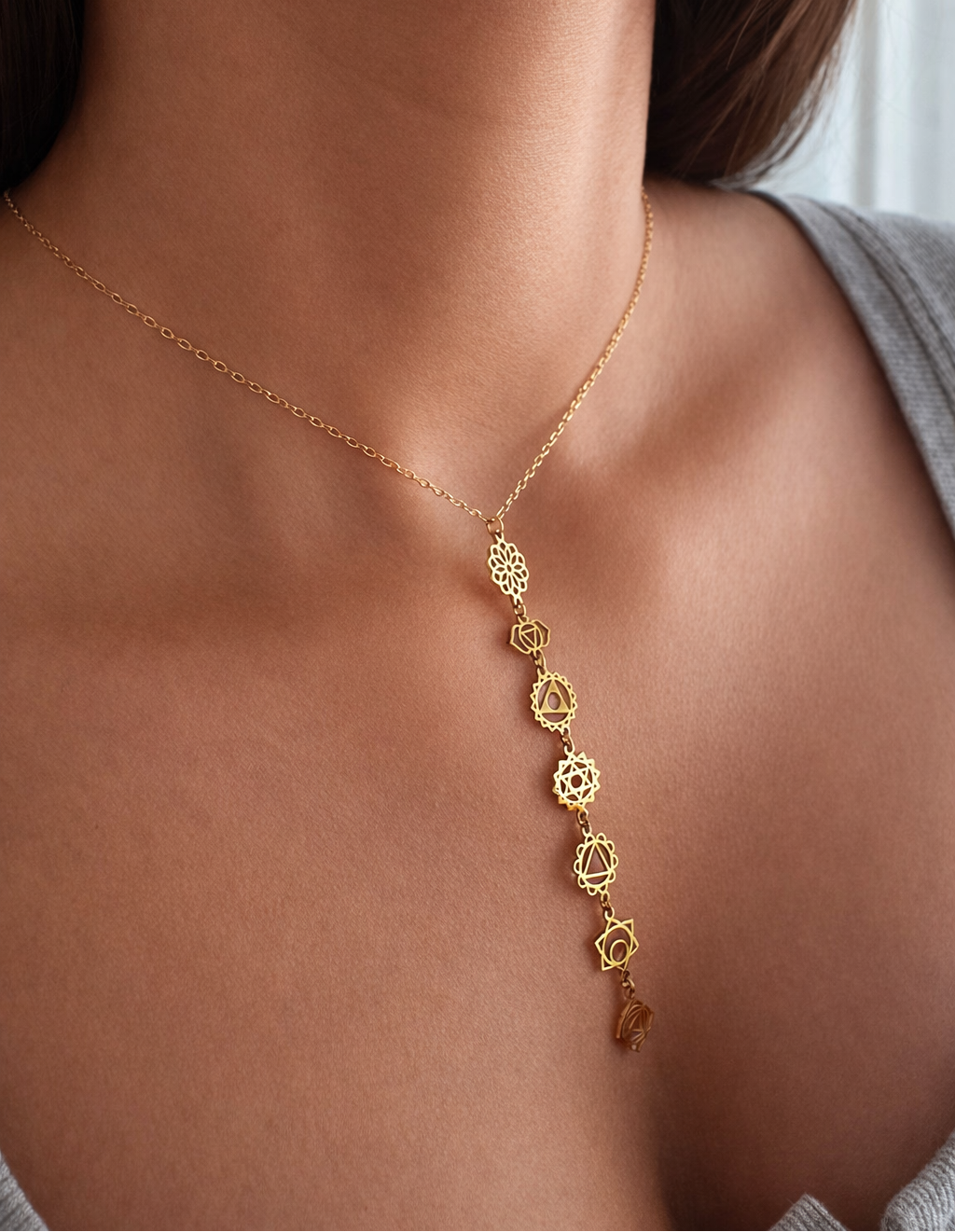 COLLAR CHAKRAS DORADO