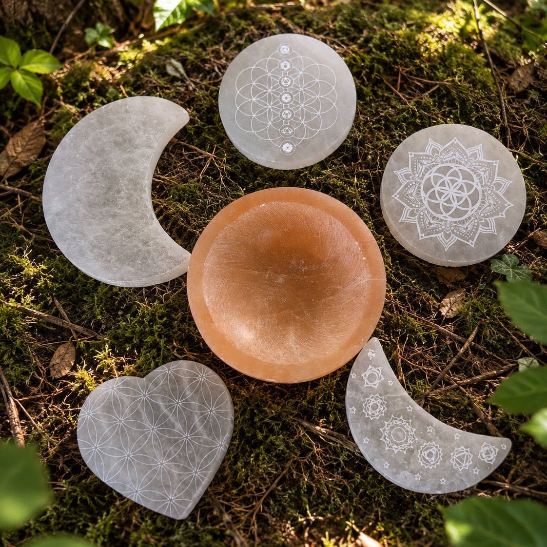 BASES Y CUENCOS DE SELENITA