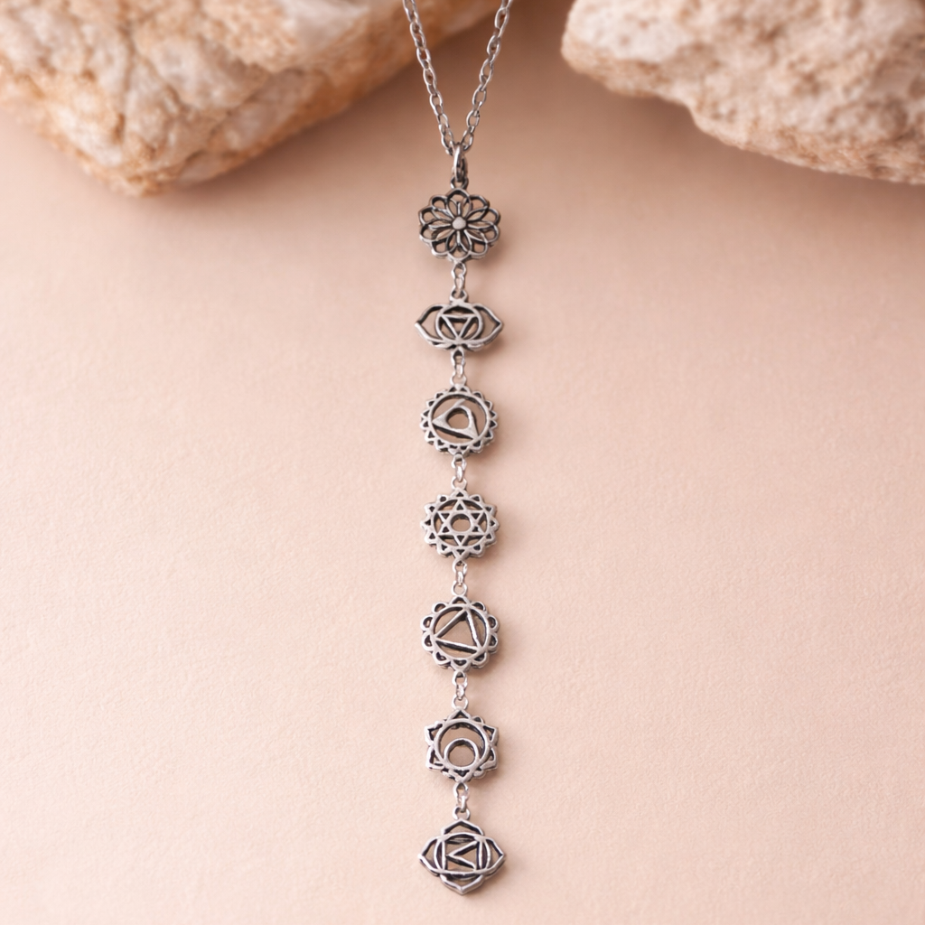 COLLAR CHAKRAS PLATEADO