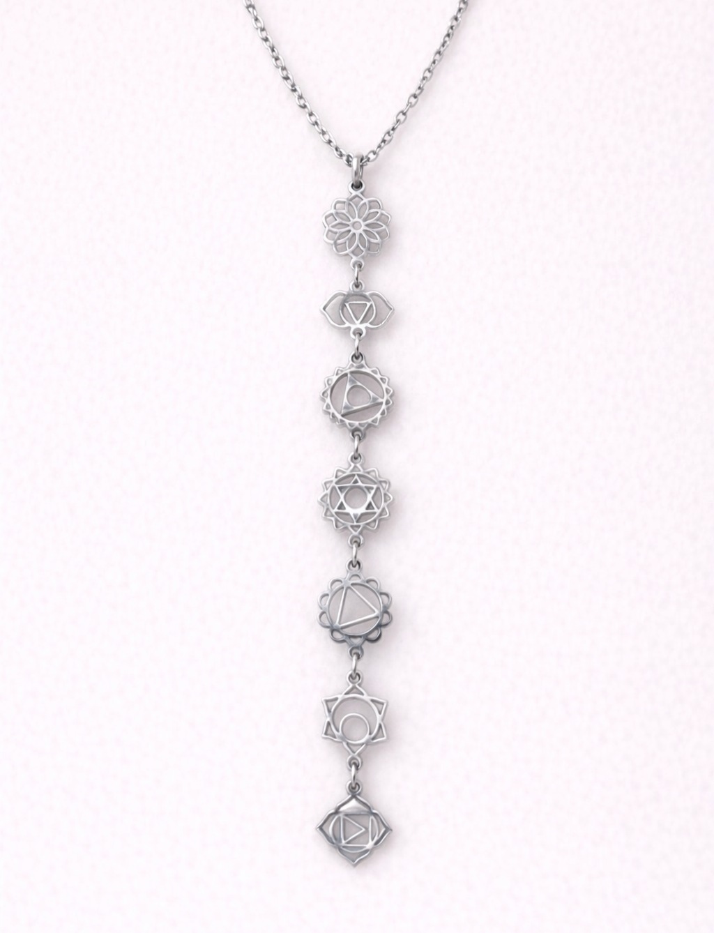 COLLAR CHAKRAS PLATEADO