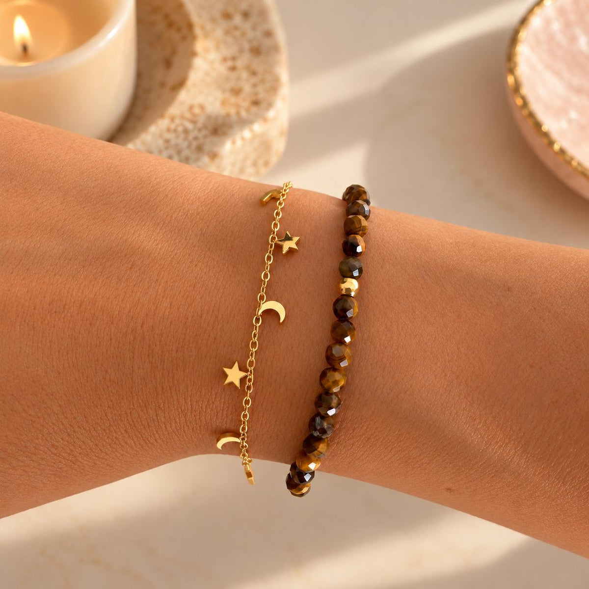 Pulsera Akhasa - Lunas y Estrellas