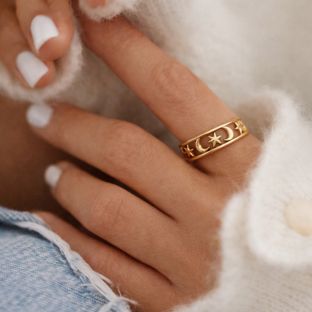 ANILLO LUNAS Y ESTRELLAS